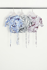 Marble Side Tie Up Crop Top