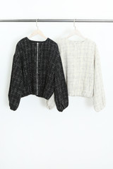 Monochrome Check Bomber Jacket