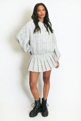 Monochrome Check Bomber Jacket