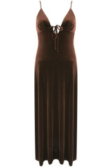 Velvet Cut Out Back Maxi Dress