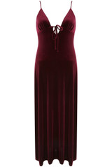 Velvet Cut Out Back Maxi Dress