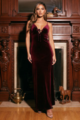 Velvet Cut Out Back Maxi Dress