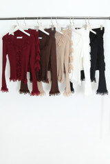 Fine Knit Lace Frill Jumper and Skirt Set