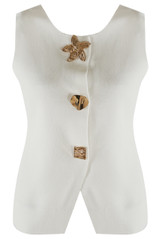 Statement Button Fine Knit Waistcoat