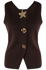 Statement Button Fine Knit Waistcoat