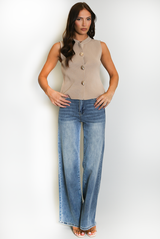 Soft Knit Statement Button Waistcoat