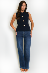 Soft Knit Statement Button Waistcoat