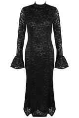 High Neck Lined Lace Maxi Dress