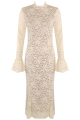 High Neck Lined Lace Maxi Dress