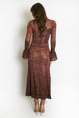 High Neck Lined Lace Maxi Dress