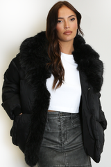 Puffer Fur Trim Jacket