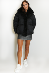 Puffer Fur Trim Jacket