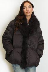 Puffer Fur Trim Jacket