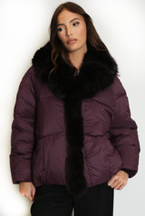 Puffer Fur Trim Jacket