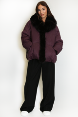 Puffer Fur Trim Jacket