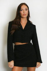 Tailored Tweed Cropped Blazer and Skort