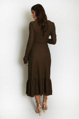 Classic Midi Dress With Flare Cuff And Hem