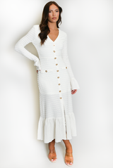 Classic Midi Dress With Flare Cuff And Hem