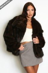 Oversized Lapel Faux Fur Jacket