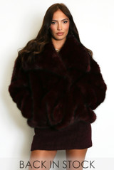 Oversized Lapel Faux Fur Jacket