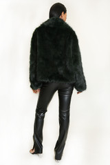 Oversized Lapel Faux Fur Jacket