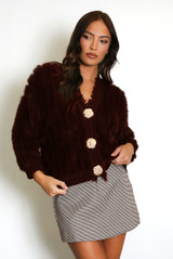 Soft Knit Cardigan With Statement Buttons