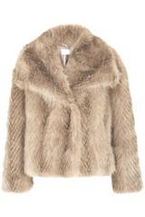 Vintage Look Speckled Faux Fur Jacket 