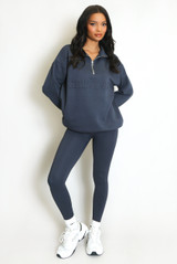 New York Embossed Zip Sweatshirt
