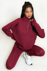 New York Embossed Zip Sweatshirt