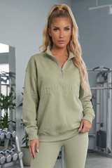 New York Embossed Zip Sweatshirt