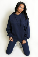 Stylist Embossed Oversized Hoodie