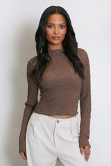 Textured Long Sleeve Top