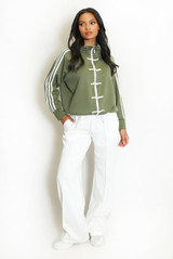 Side Stripe Jacket With Toggle Front