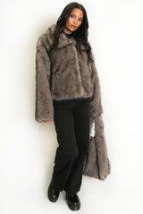 Collared Faux Fur Jacket 