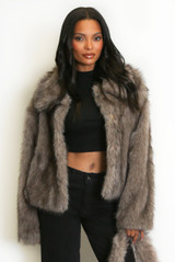 Collared Faux Fur Jacket 