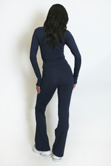 Fleece Lined Active Zip Top with Push Up Flare Trouser