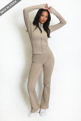 Fleece Lined Active Zip Top with Push Up Flare Trouser