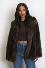 Vintage Style Chunky Faux Fur Jacket 