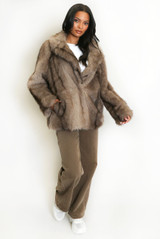 Vintage Style Chunky Faux Fur Jacket 