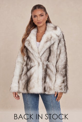 Vintage Style Chunky Faux Fur Jacket 