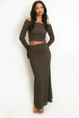 Floral Lace Bardot Top With Flare Cuff
