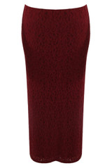 Floral Lace Textured Maxi Skirt