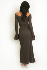 Floral Lace Textured Maxi Skirt