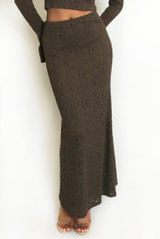 Floral Lace Textured Maxi Skirt