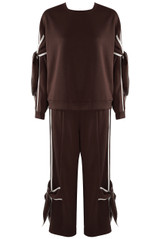 Side Stripe Loungewear Set With Ties