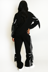 Side Stripe Loungewear Set With Ties