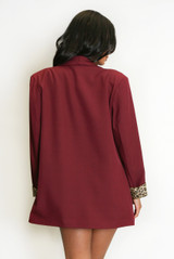 Leopard Print Lined Open Blazer
