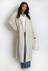 Oversized Long Wool-Look Coat