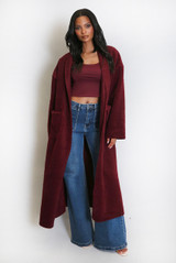 Oversized Long Wool-Look Coat