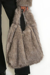 Faux Fur Slouchy Tote Bag  Faux Fur Slouchy Tote Bag